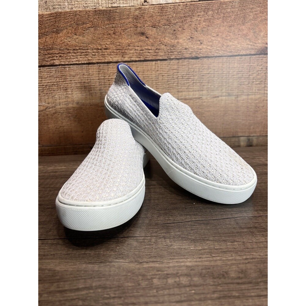 Rothy's The Slip On Womens 6  White Knit Textile Casual Low Top Sneakers